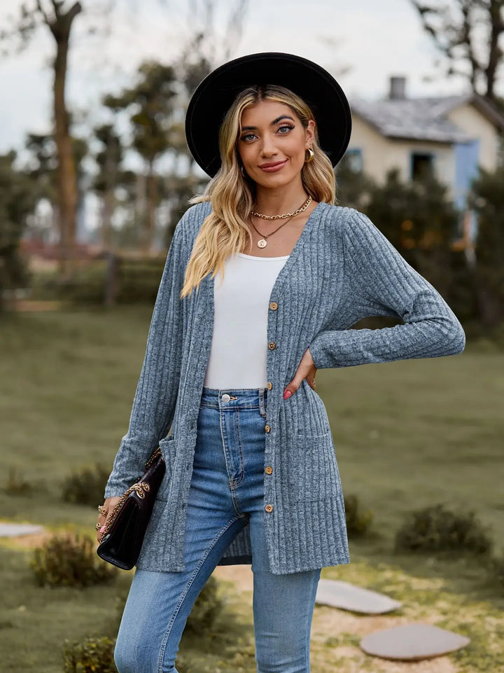 Valeska Ribbed Knit Cardigan