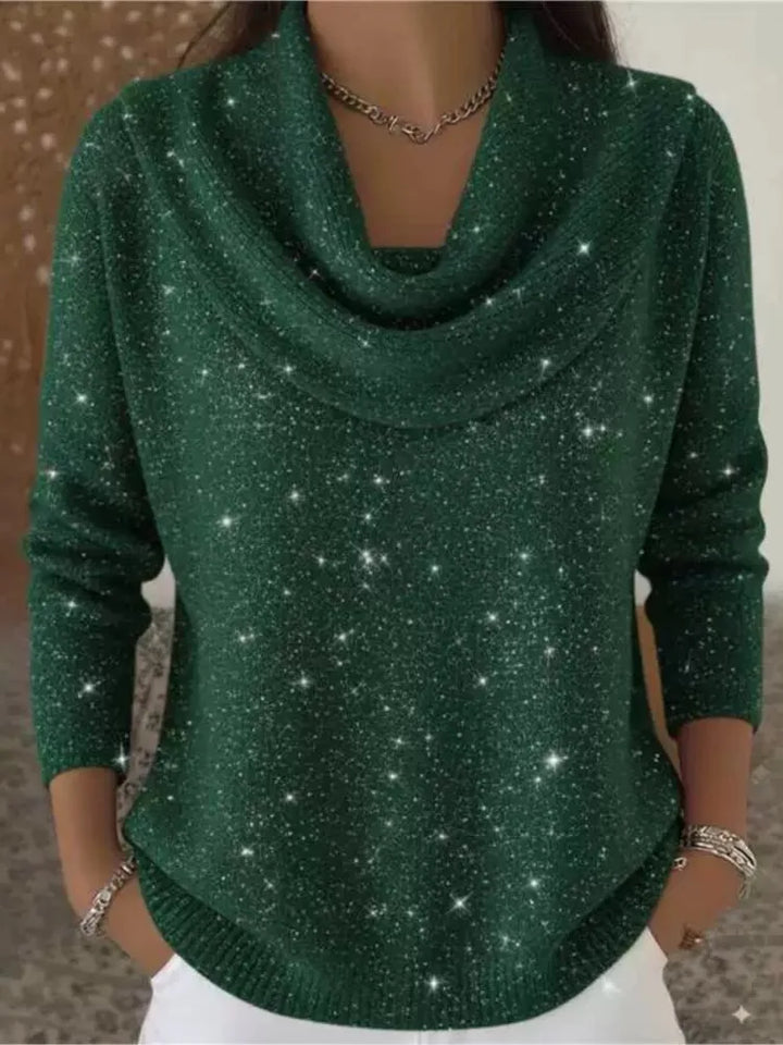 Noami Cowl Neck Shimmer Sweater