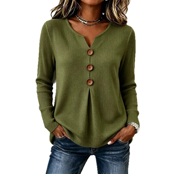 Perrin V Neck Ribbed Henley