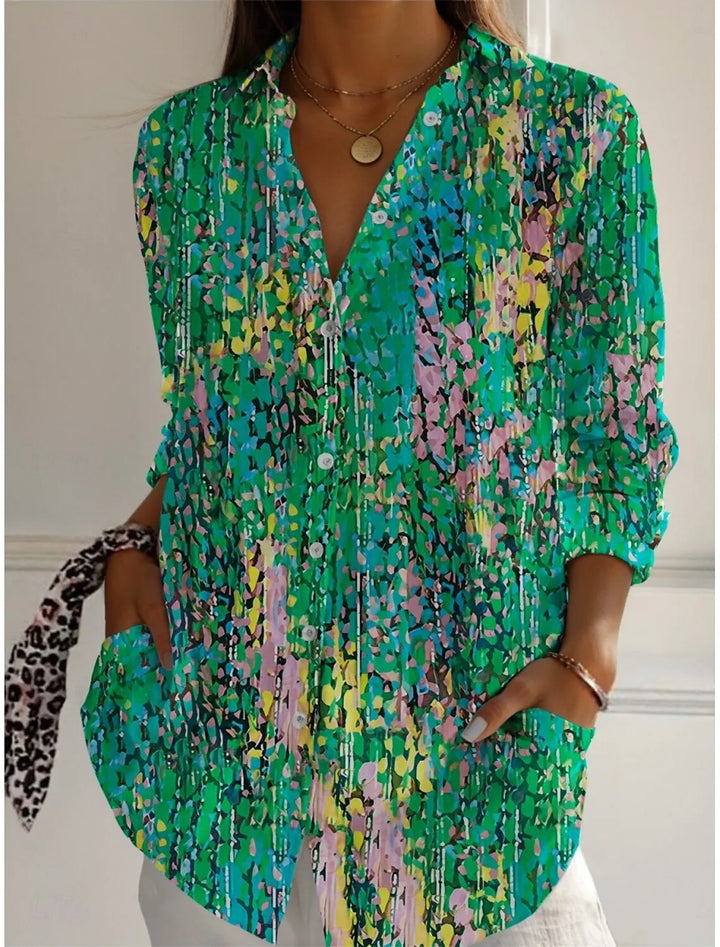 Meera Floral Button Front Blouse