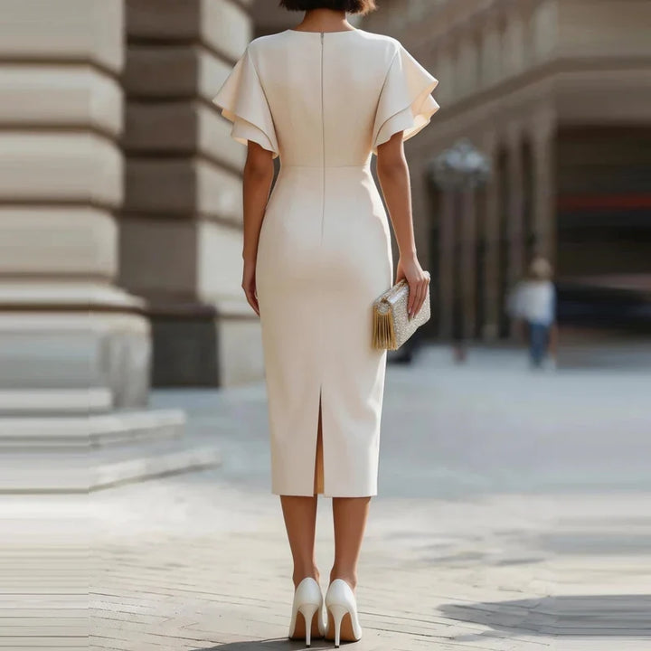 Dania Ruffle Sleeve Midi Dress