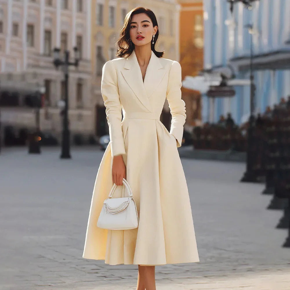 Yvette Notched Collar Maxi Dress