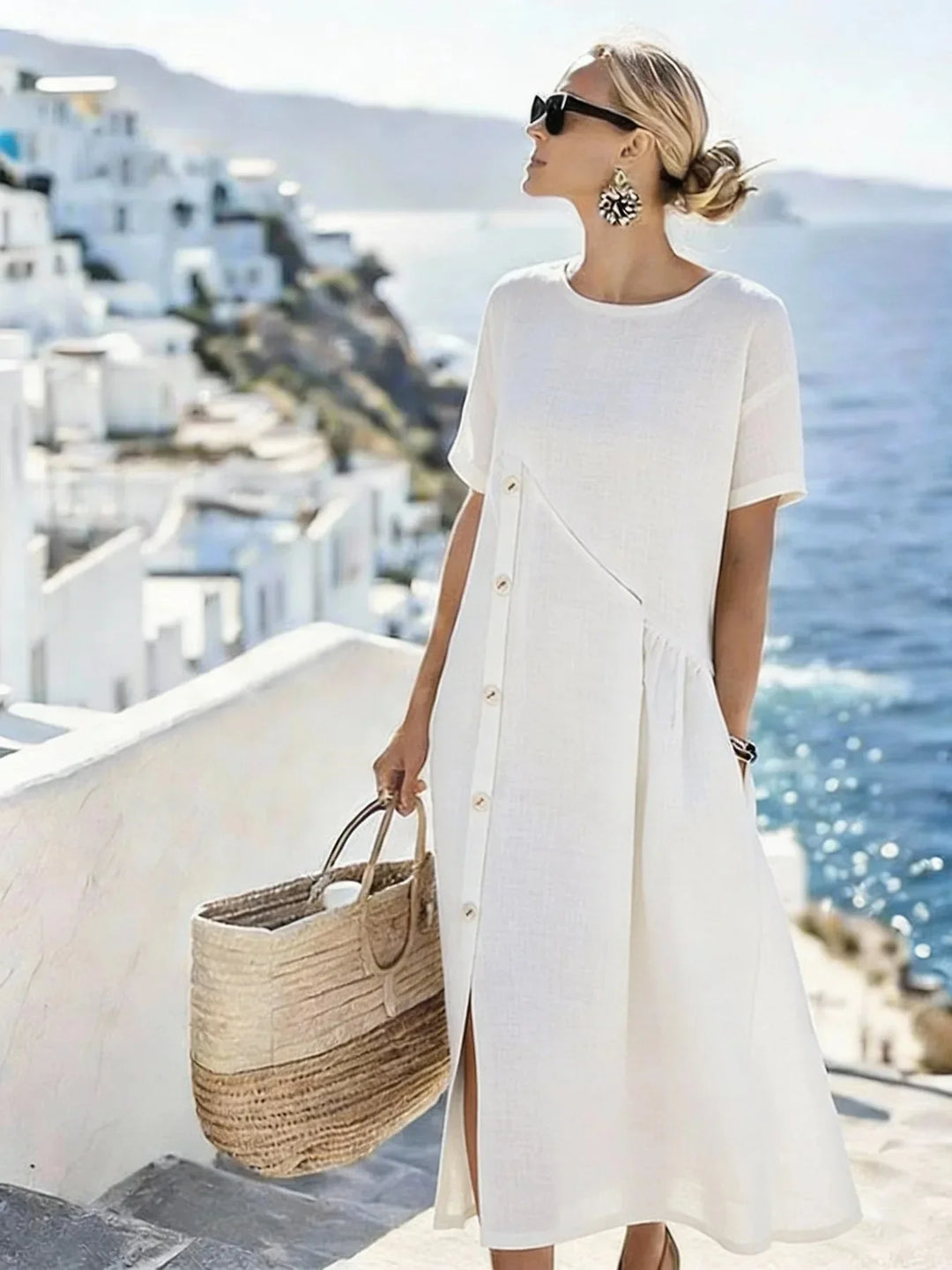 Anouk Relaxed Short Sleeve Midi Dress