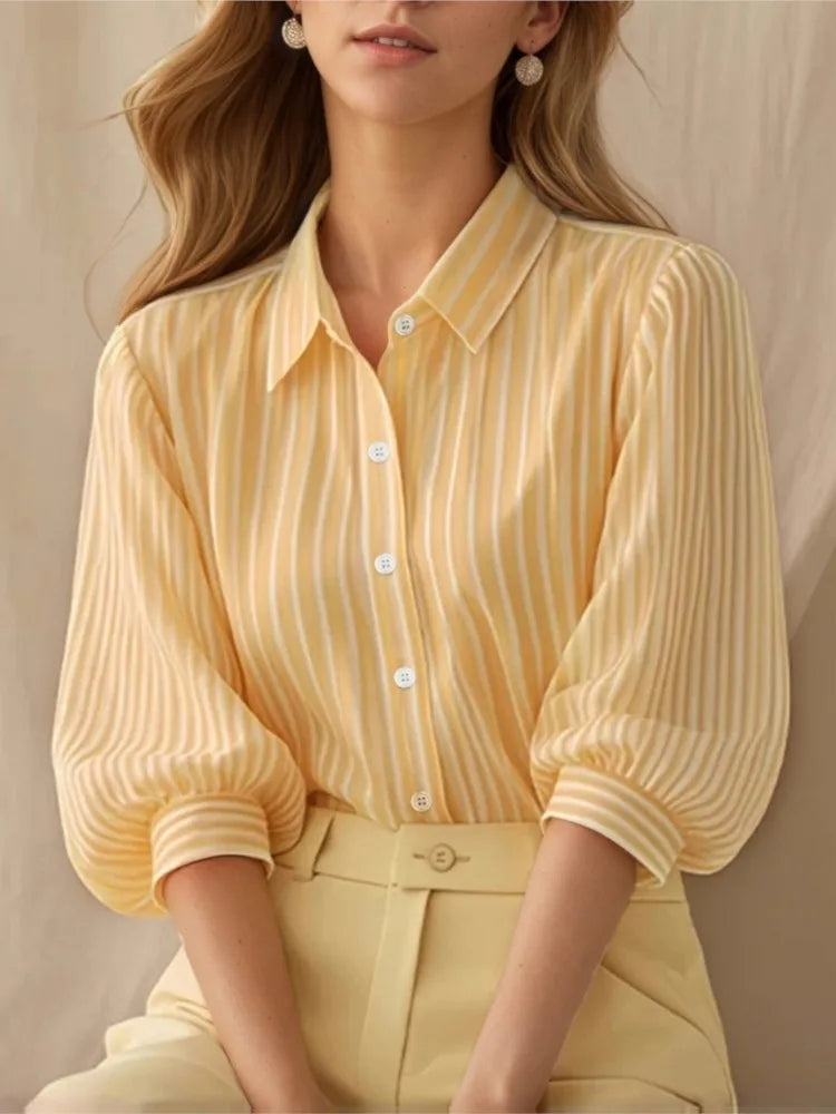 Savannah Striped Puff Sleeve Shirt