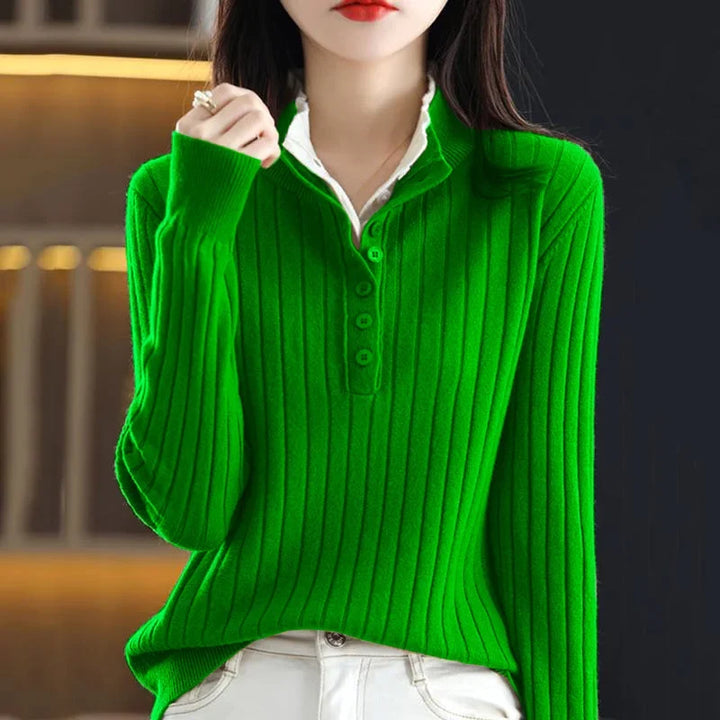 Marlena Button Up Ribbed Sweater