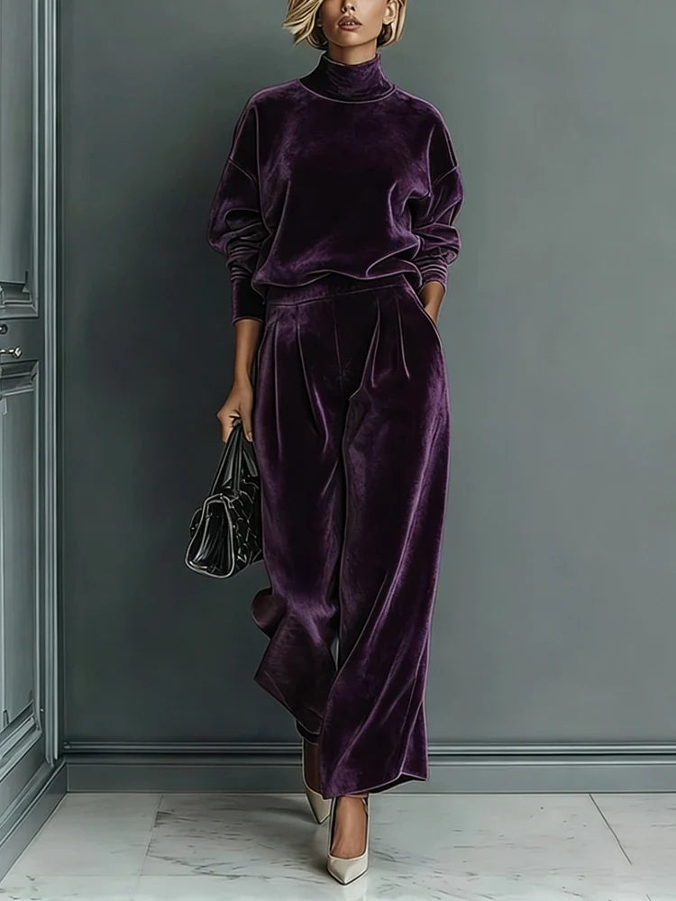 Arya High Neck Velvet Set