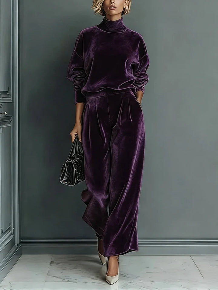 Arya High Neck Velvet Set