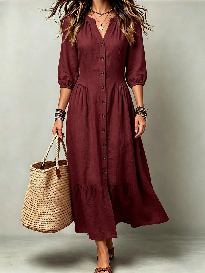 Talia Button Front Maxi Dress