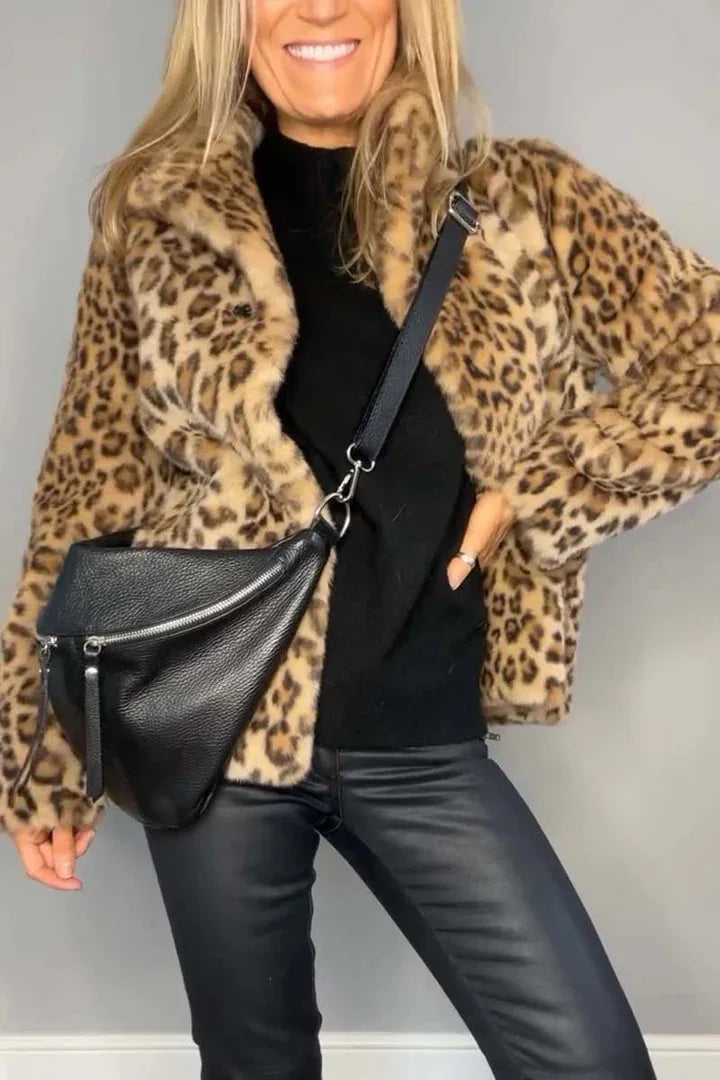 Talitha Turn Down Leopard Coat
