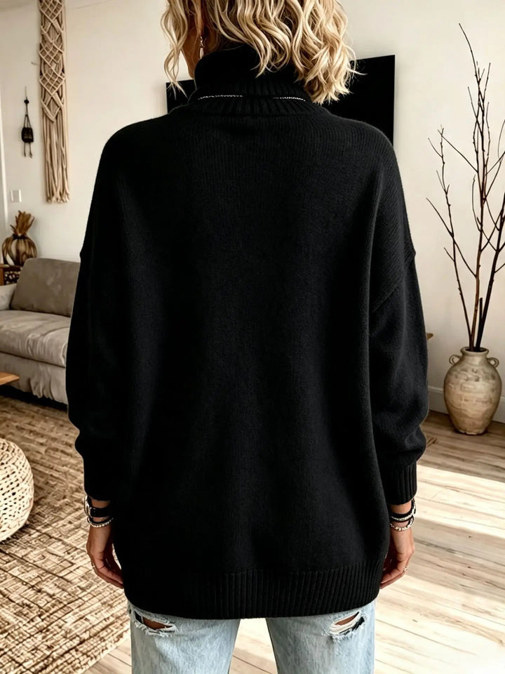 Genevieve Ribbed Turtleneck Sweater