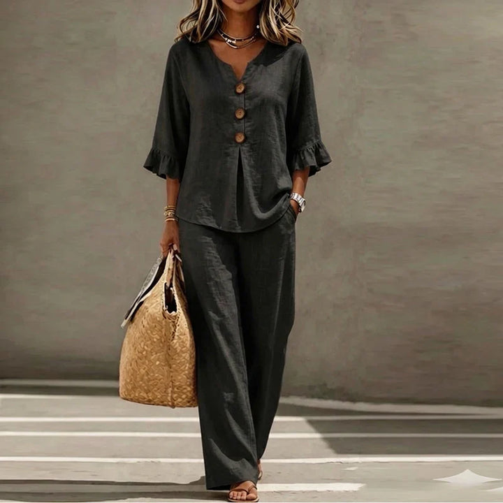 Maria Ruffle Sleeve Top and Pants Set