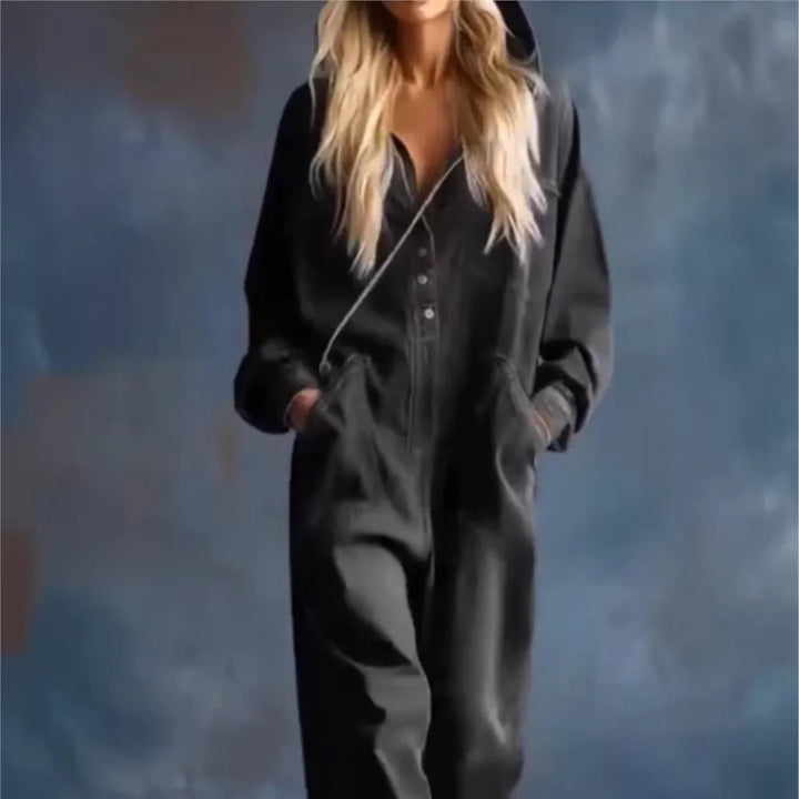 Perpetua Hooded Denim Jumpsuit