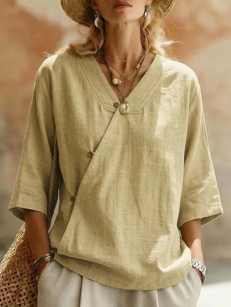 Paige Oversized V Neck Blouse
