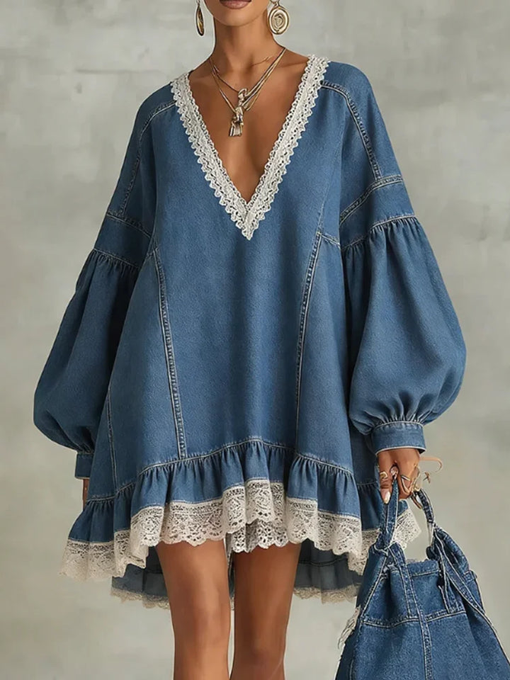 Sabrina Denim Lace Dress