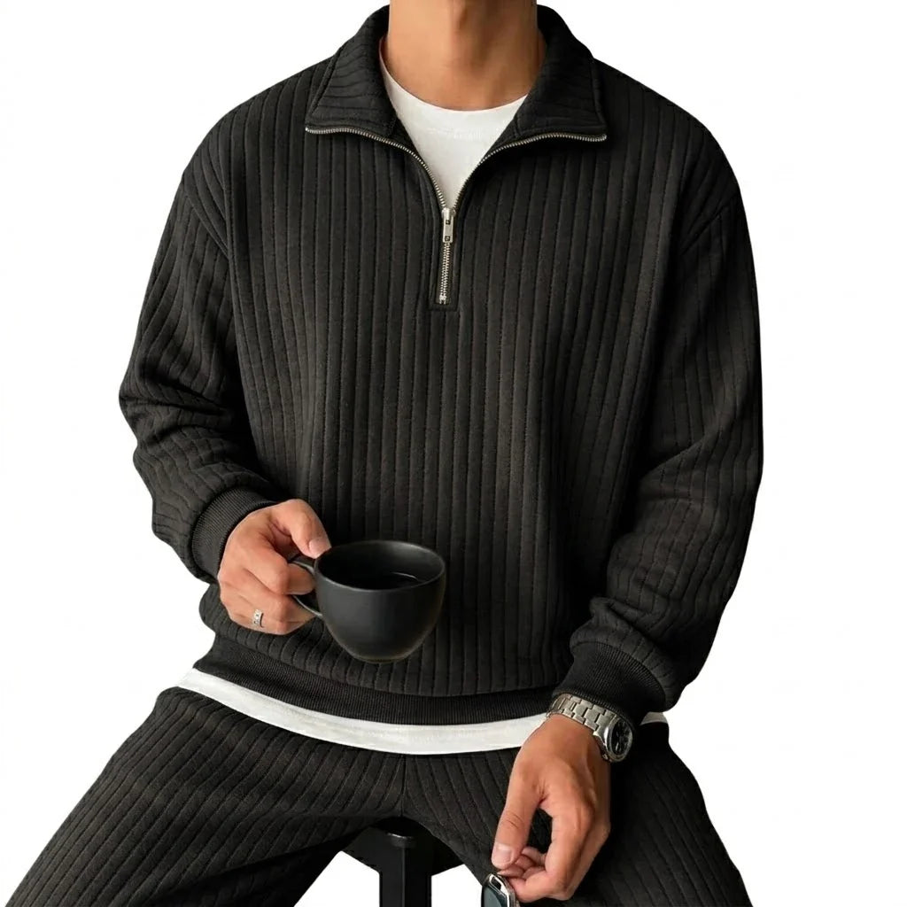 Weston Ribbed Half Zip Pullover