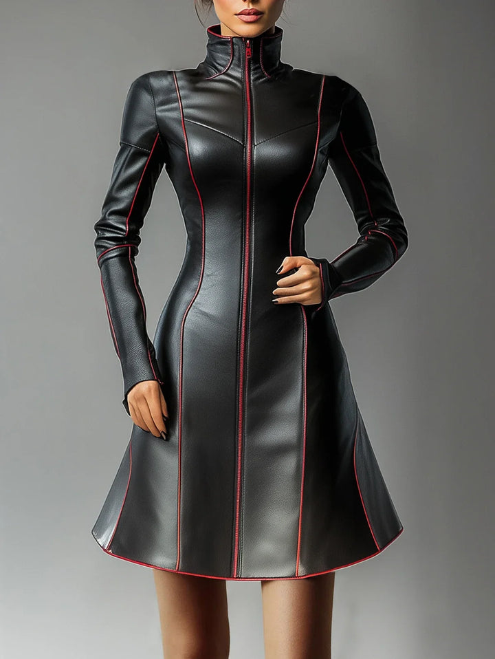 Mireille Faux Leather Mini Dress