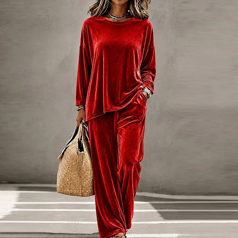 Marisette Velvet Wide Leg Set