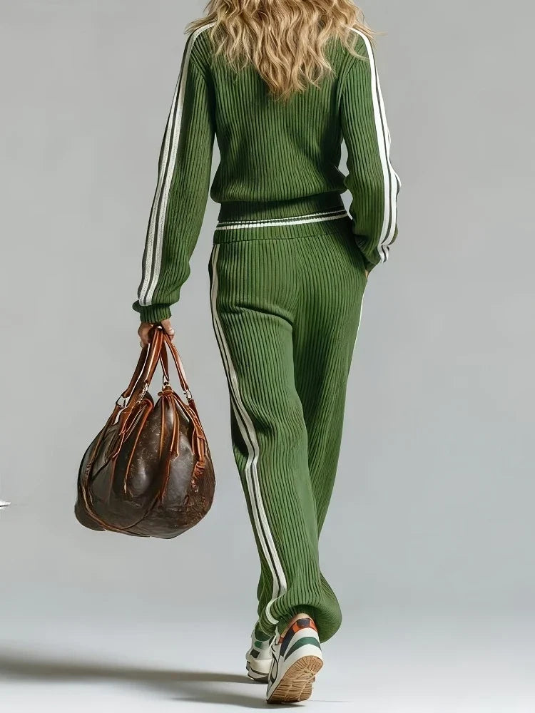 Amara Half Zip Ribbed Set