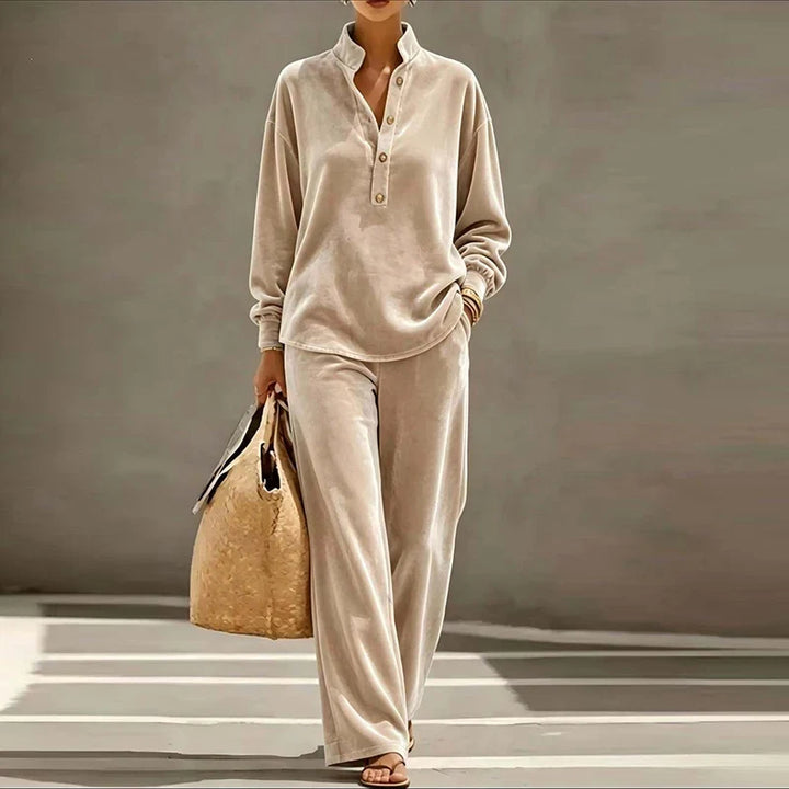 Simone Stand Collar Two Piece Set