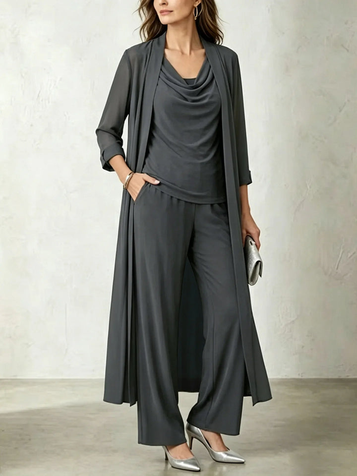 Rosana Cowl Neck Three Piece Set