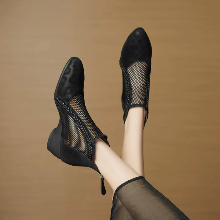 Azure Leather Ankle Boots