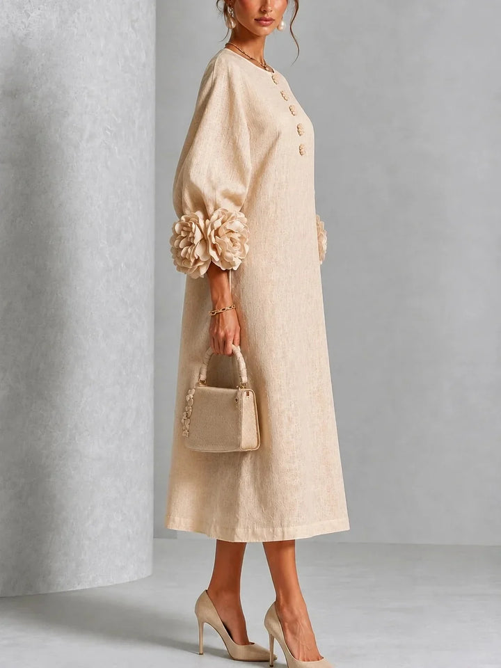 Coraline Lantern Sleeve Midi Dress