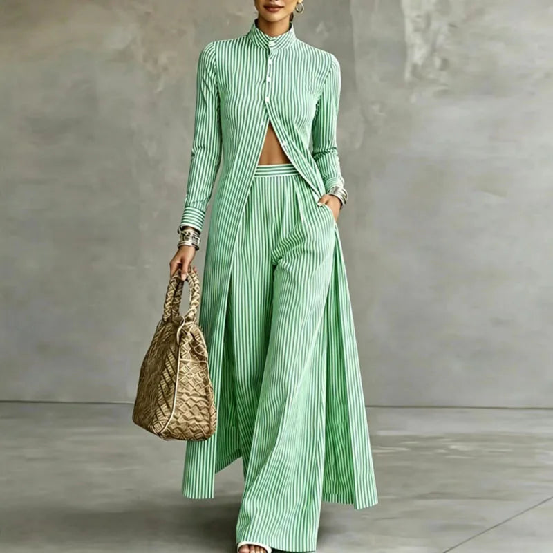 Celia Striped Two Piece Set