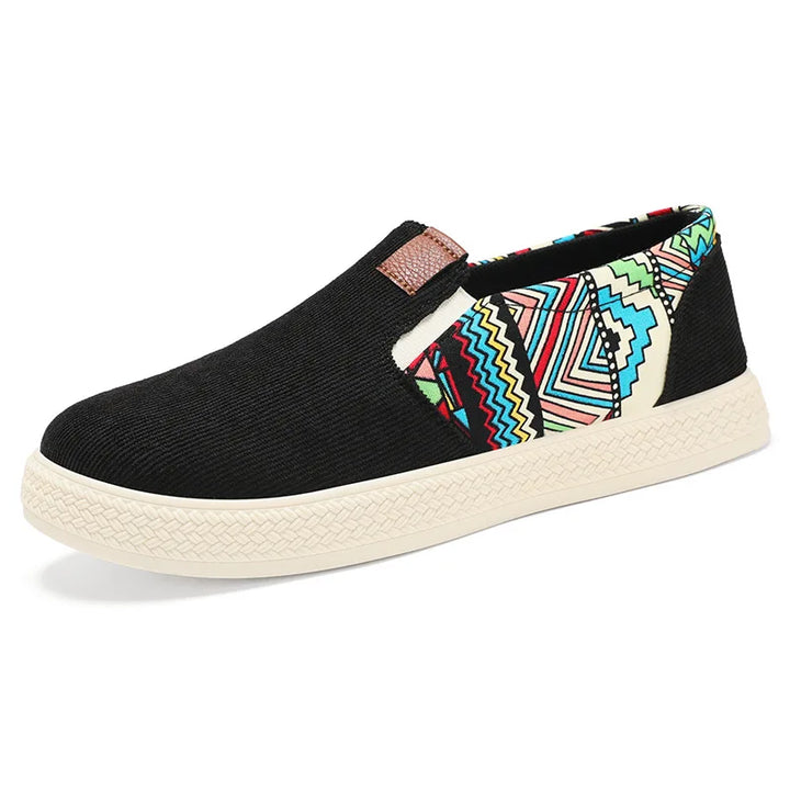 Casvian Printed Canvas Slip On Shoes