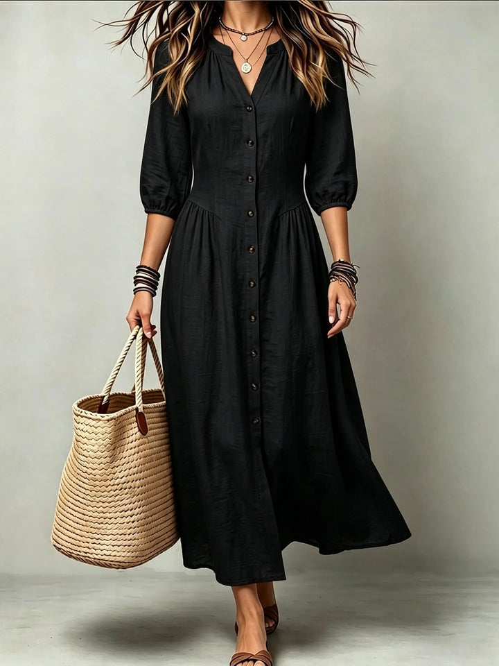 Talia Button Front Maxi Dress