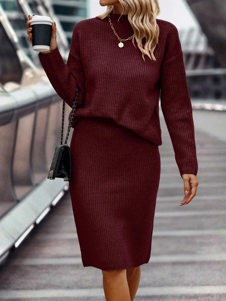 Anouk Ribbed Knit Skirt Set