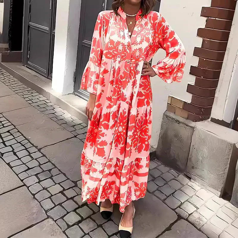 Rayna Boho Printed Midi Dress