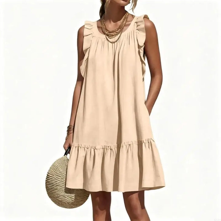Cerelia Ruffle Sleeve V Neck Mini Dress