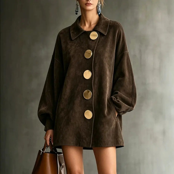 Dahlia Button Front Suede Jacket