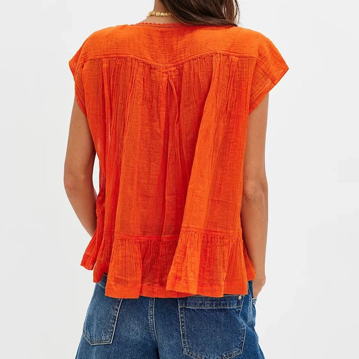 Sylvie Ruffle Hem Sleeveless Blouse