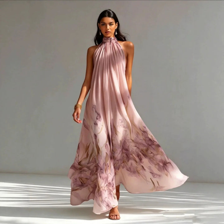 Krista Printed Halter Maxi Dress