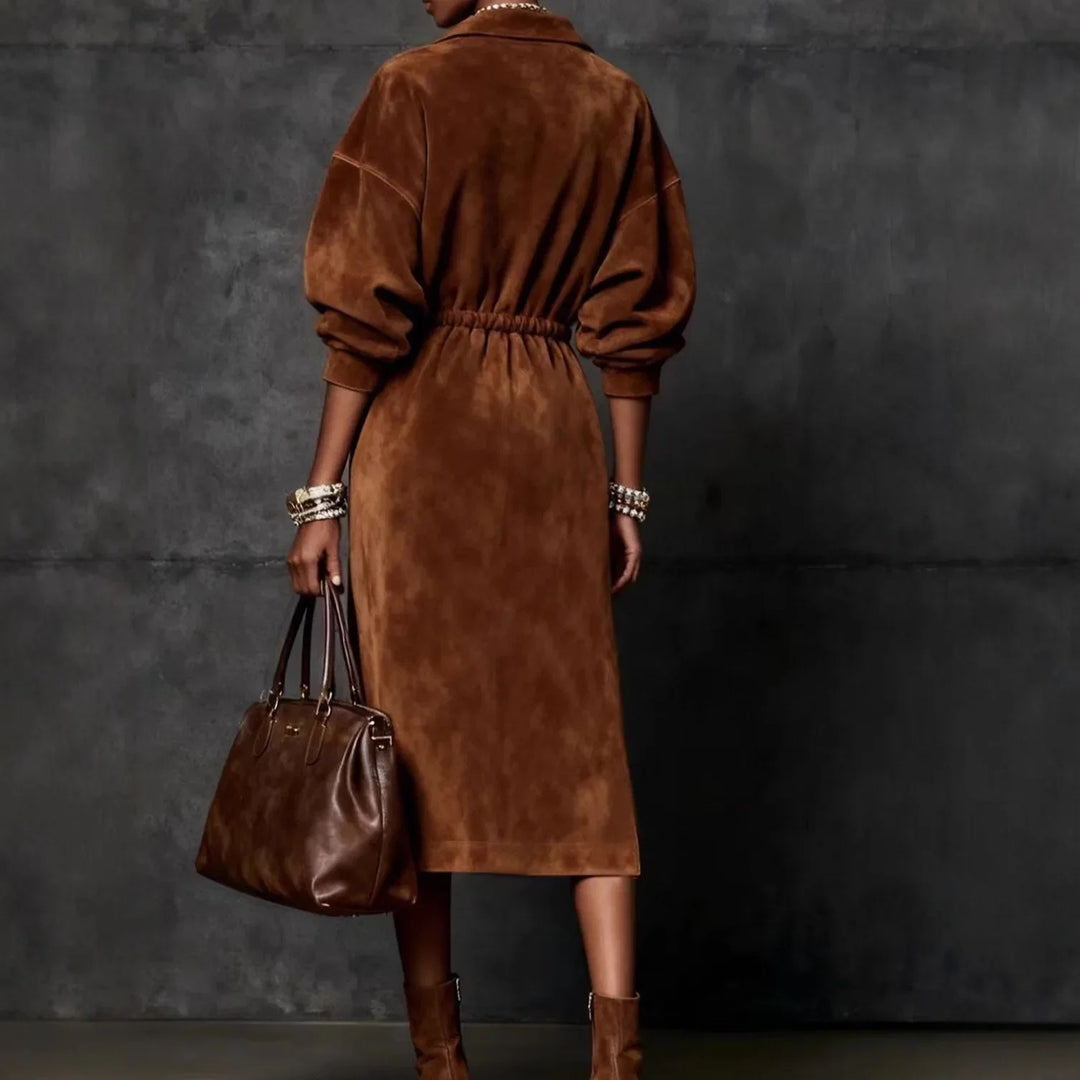 Sierra Adjustable Suede Maxi Dress