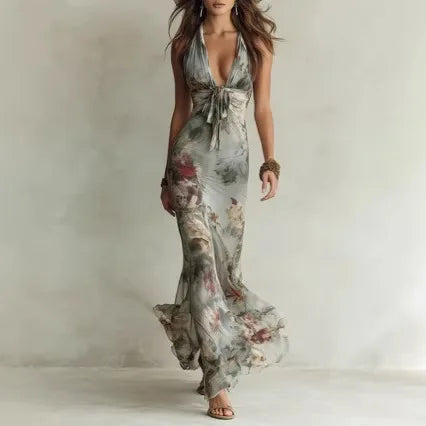 Ismeria Elegant Floral Maxi Dress