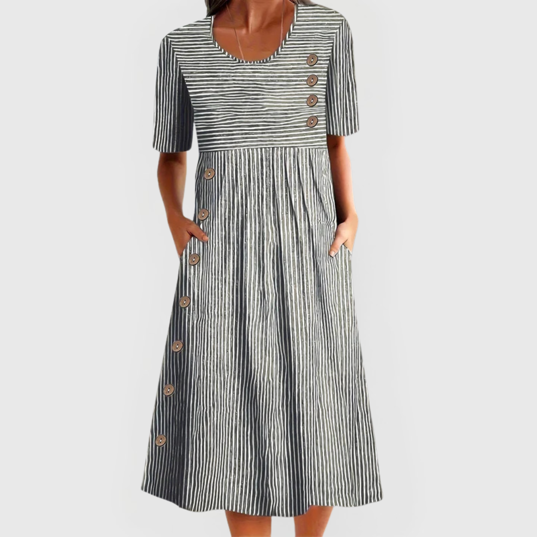 Delyth Striped Midi Dress