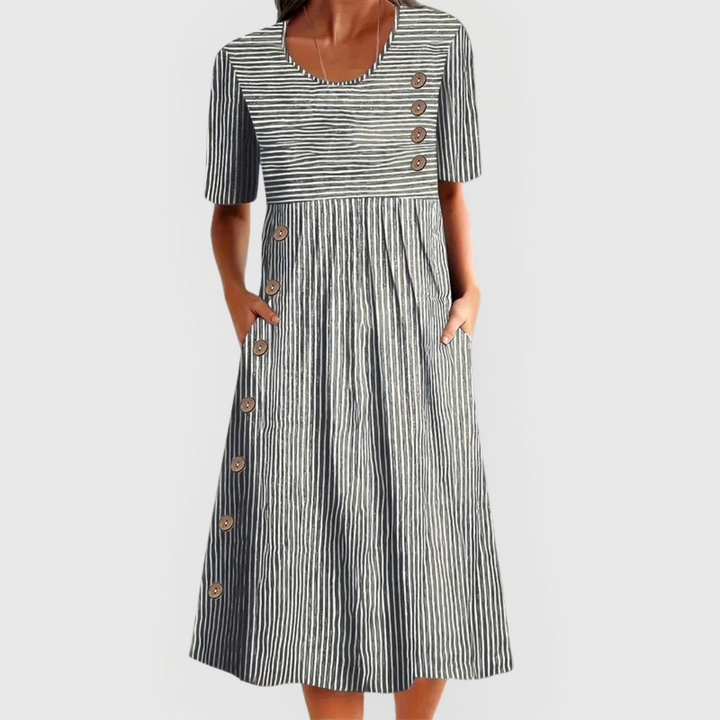 Delyth Striped Midi Dress