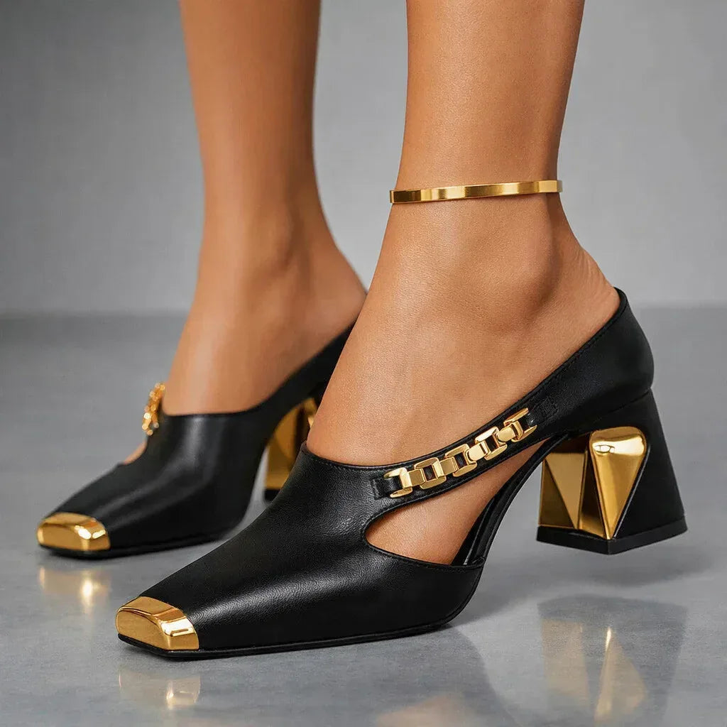 Sabrielle Metallic Toe Mule