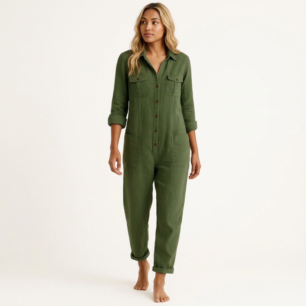 Azalea Jumpsuit with Button Front