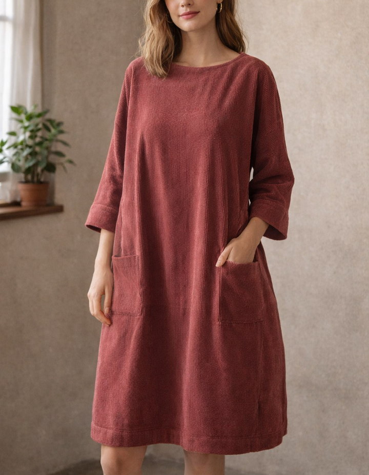 Orlina Long Sleeve Dress Round Neckline