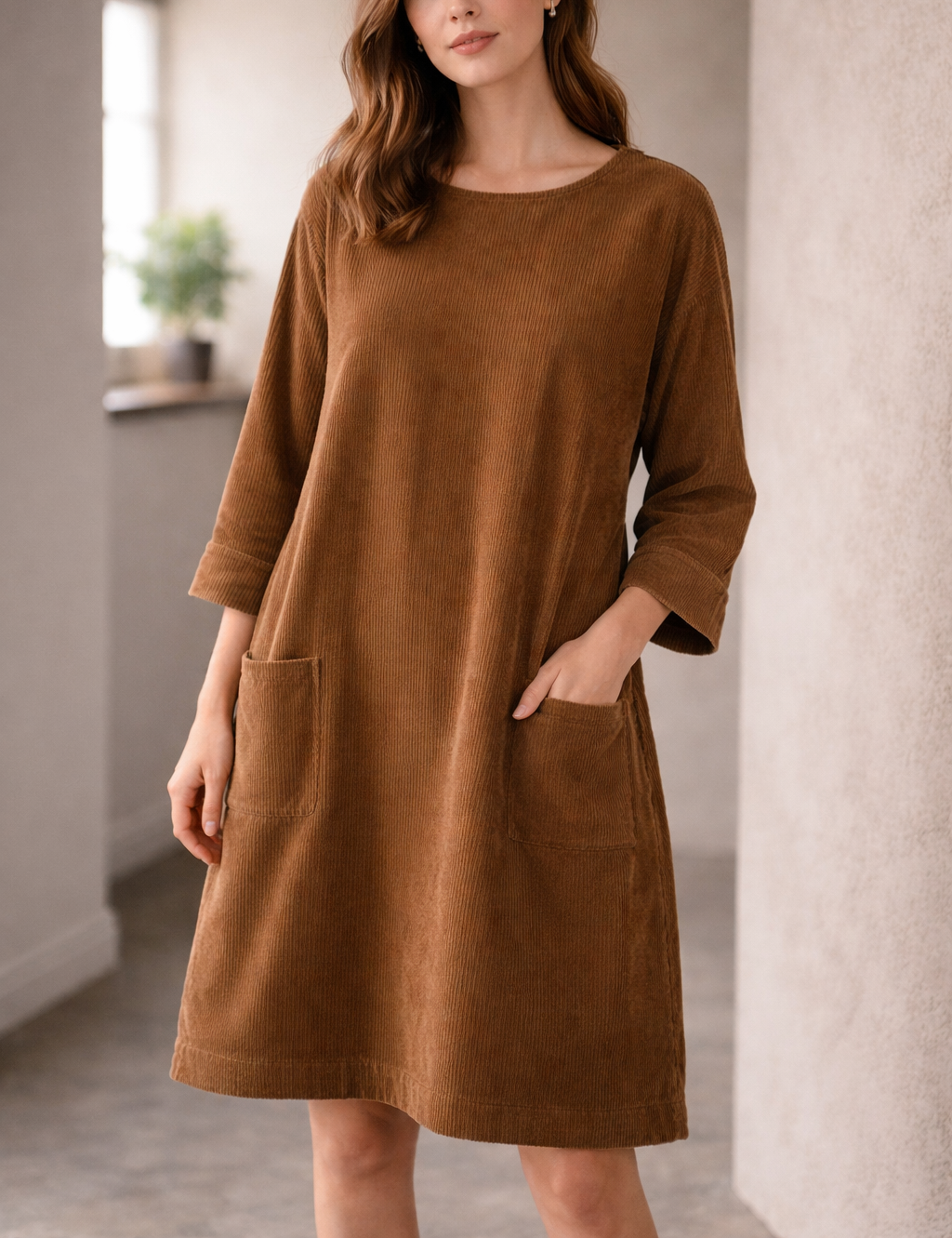 Orlina Long Sleeve Dress Round Neckline