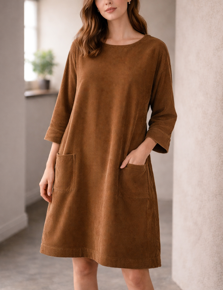 Orlina Long Sleeve Dress Round Neckline