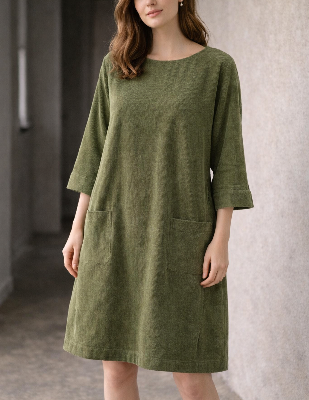 Orlina Long Sleeve Dress Round Neckline