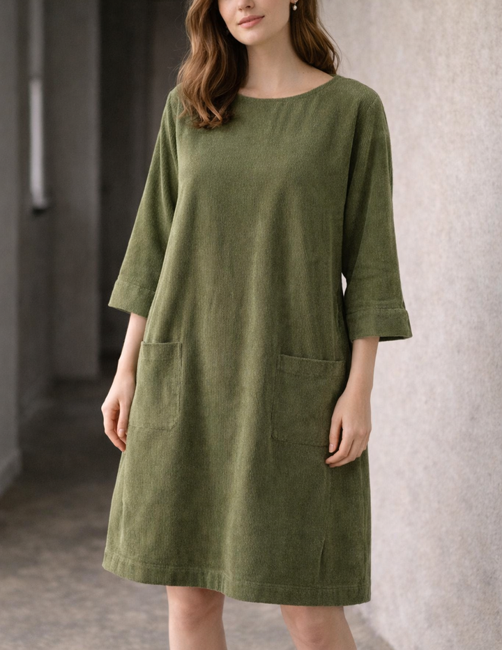 Orlina Long Sleeve Dress Round Neckline