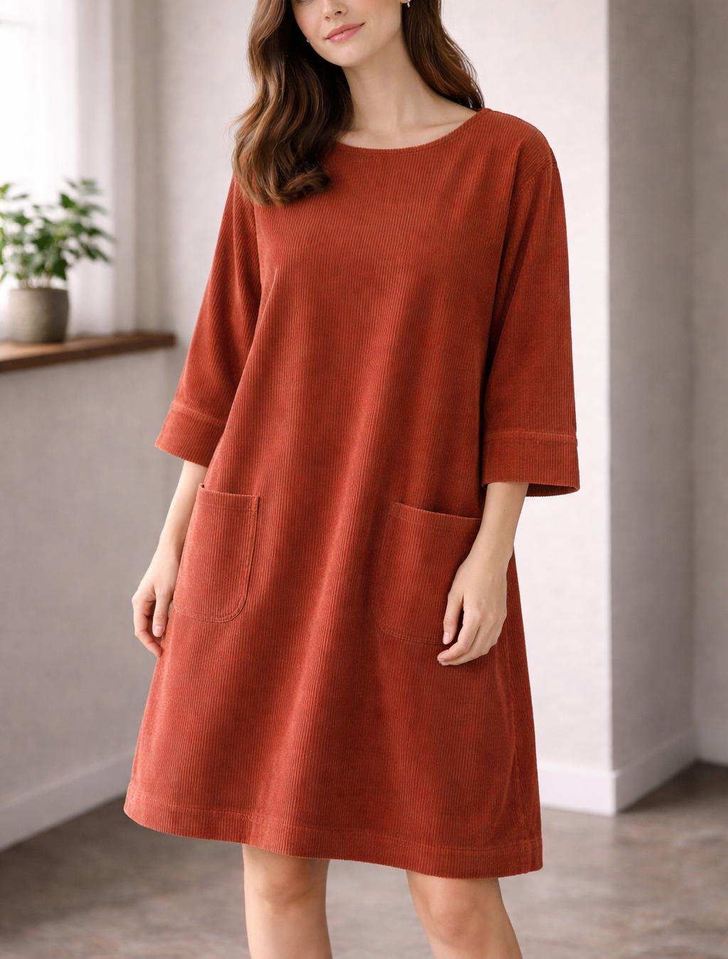 Orlina Long Sleeve Dress Round Neckline