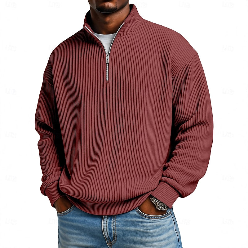 Fitzgerald Ribbed Quarter-Zip Pullover