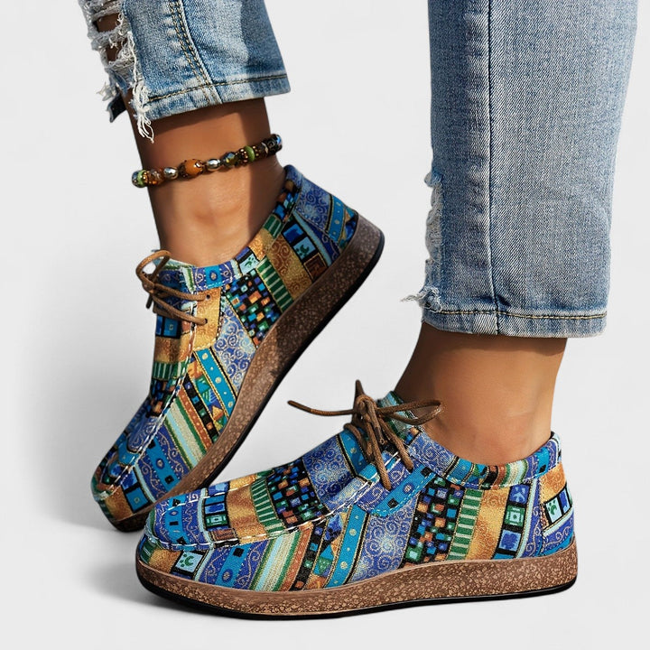 Sunniva Patchwork Platform Sneakers
