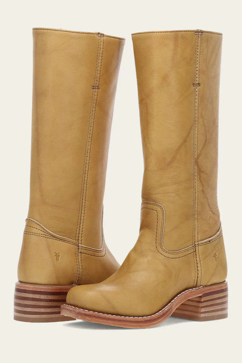 Eleanora Stacked Leather Heel Boot